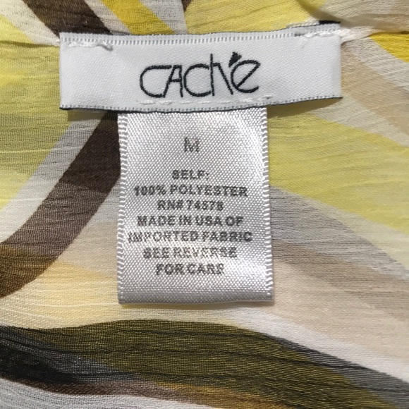 Cache - Yellow/Brown/White Blouse - Picture 8 of 8